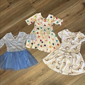 Colorful Heart and Rainbow Kids Dress Set